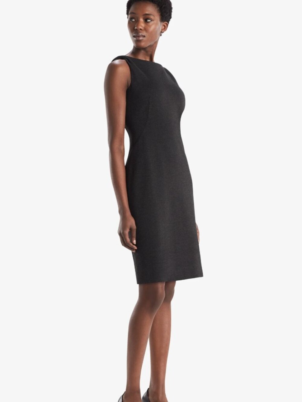 MM. Lafleur Dark Gray Lydia Sleeveless Sheath Dress w/ Twisted Shoulders- Size 8